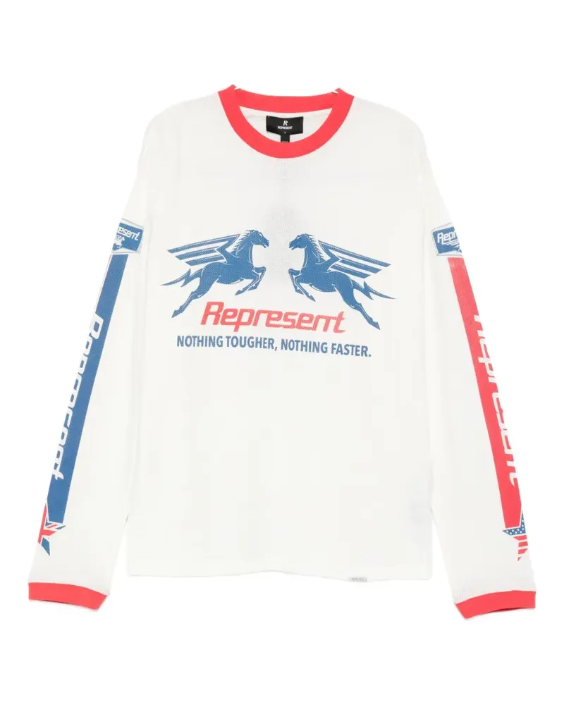 REPRESENT graphic-print long-sleeves T-shirt - Weiß Weiß