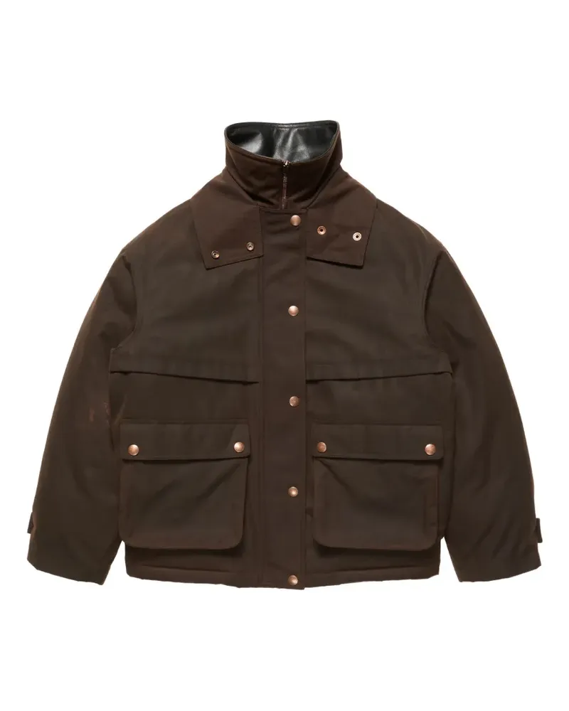 Acne Studios leather-collar jacket - Braun Braun