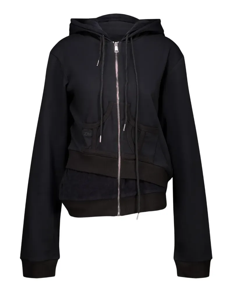 Natasha Zinko layered asymmetric hoodie - Schwarz Schwarz