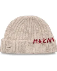 Marni Beanie mit Logo-Stickerei Nude