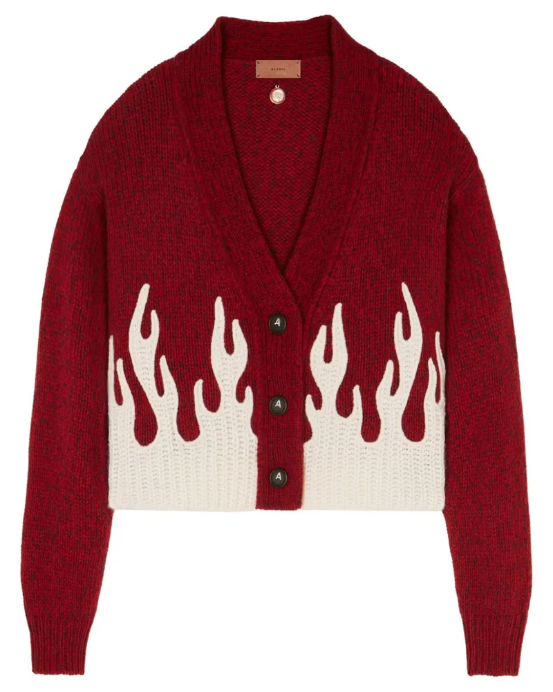 Alanui Cropped-Cardigan mit Flammenmotiv - Rot Rot