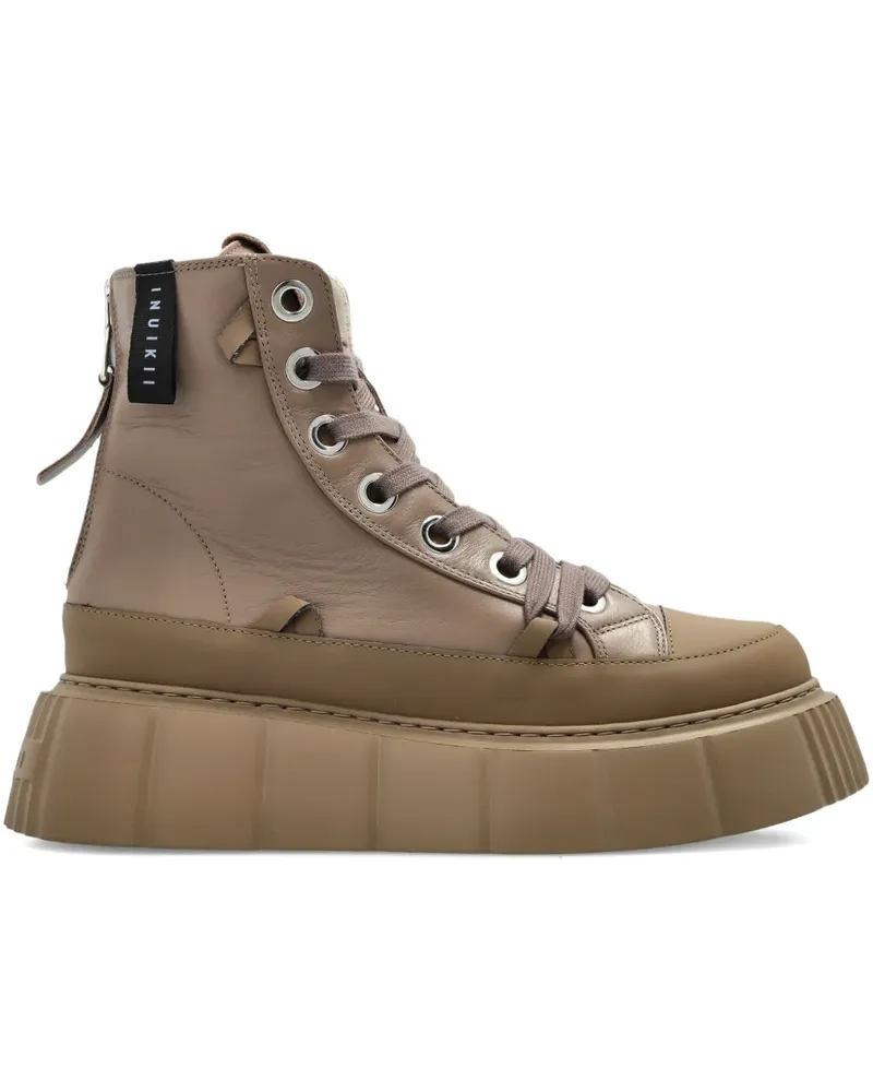 INUIKII Schnürstiefel mit Plateausohle - Braun Braun