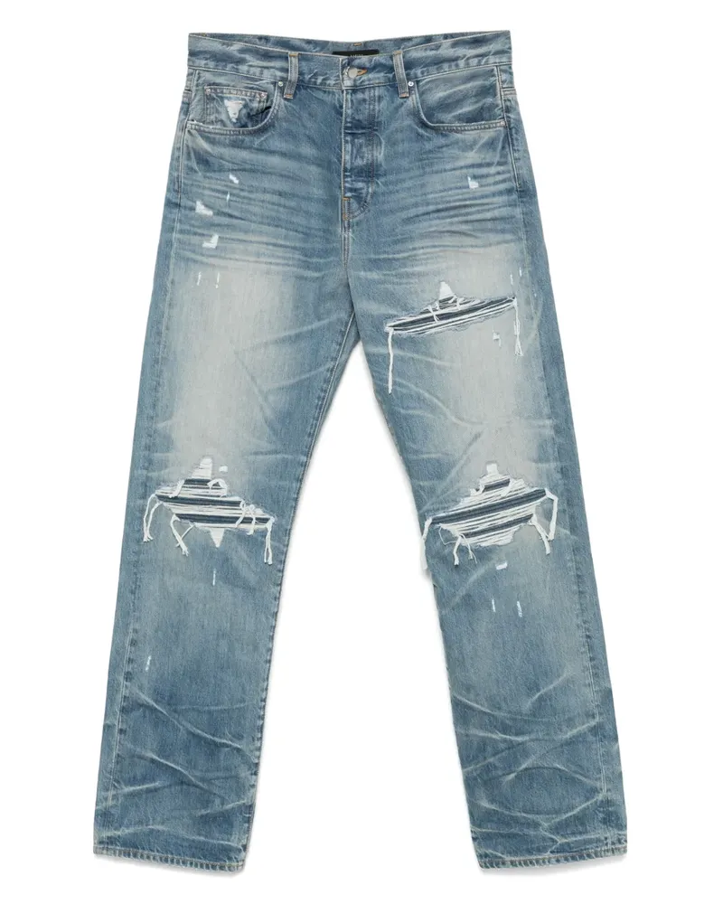 Amiri Gerade Jeans im Distressed-Look - Blau Blau
