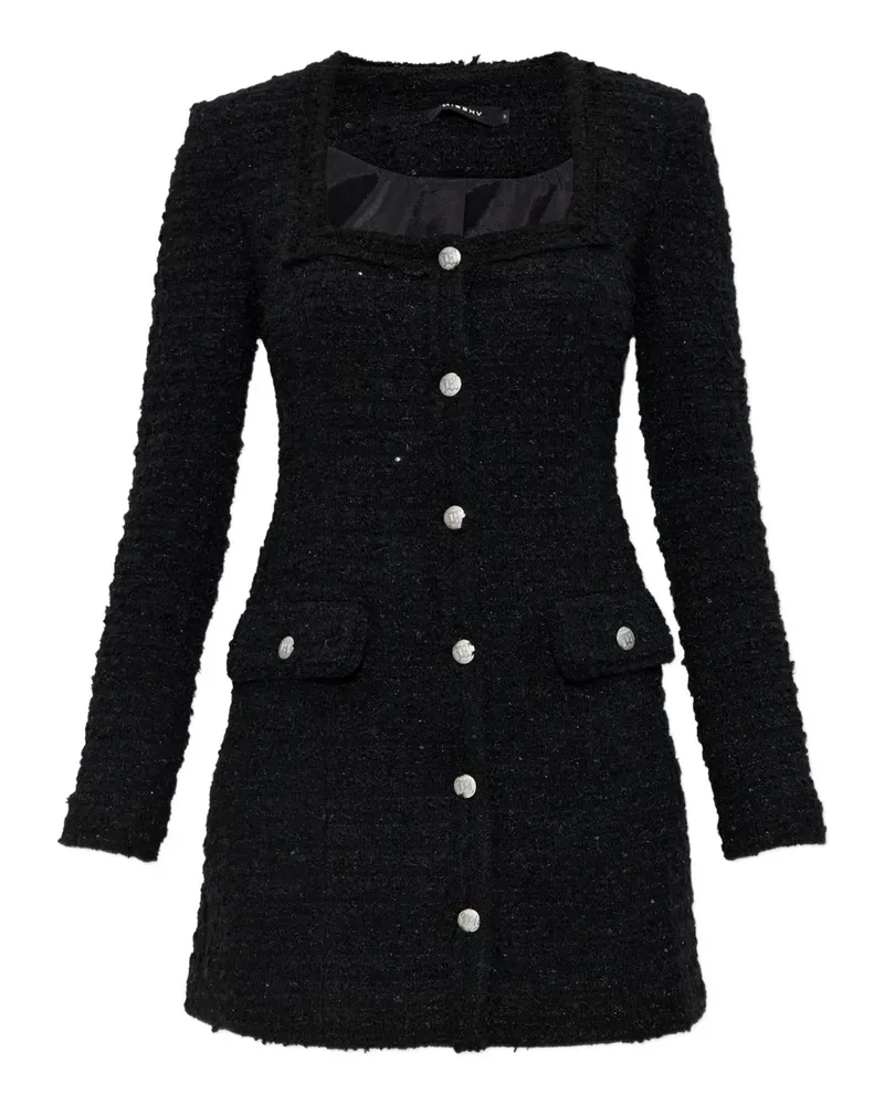MISBHV button-up tweed dress - Schwarz Schwarz