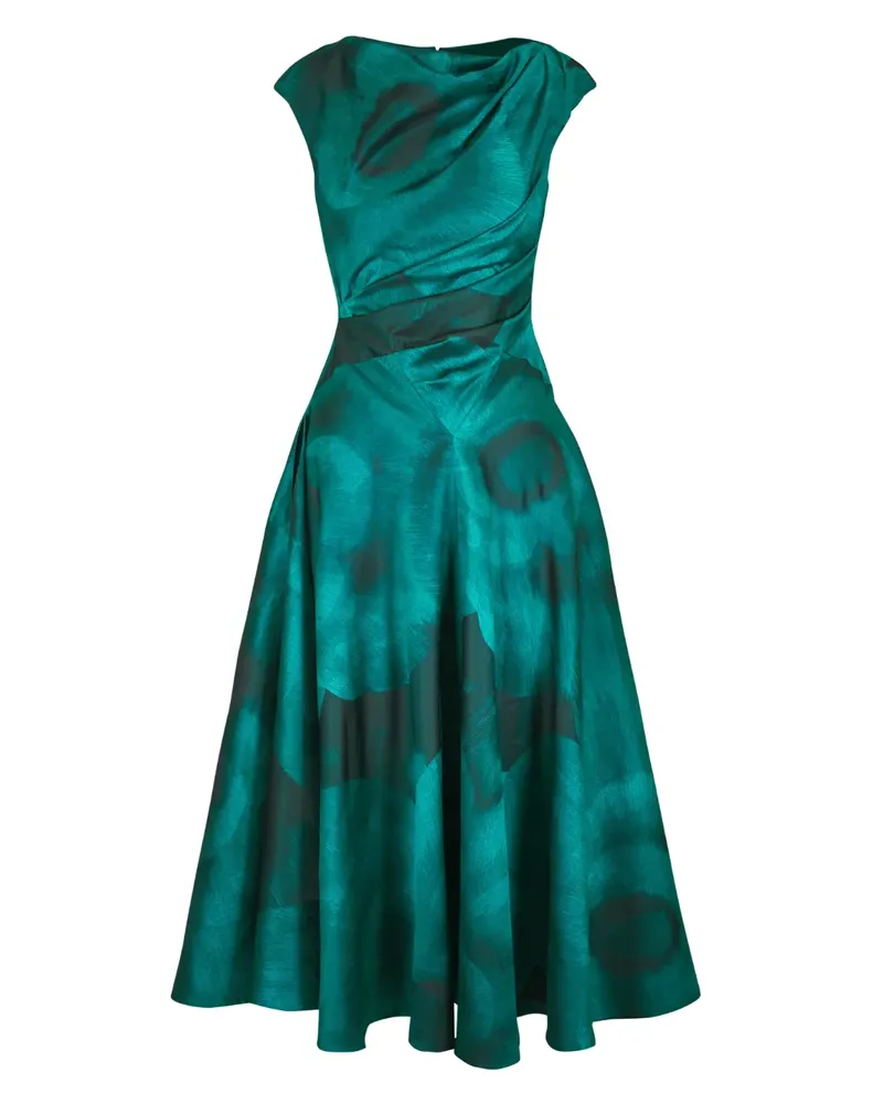 Talbot Runhof Drapiertes Jacquard-Kleid - Grün Grün