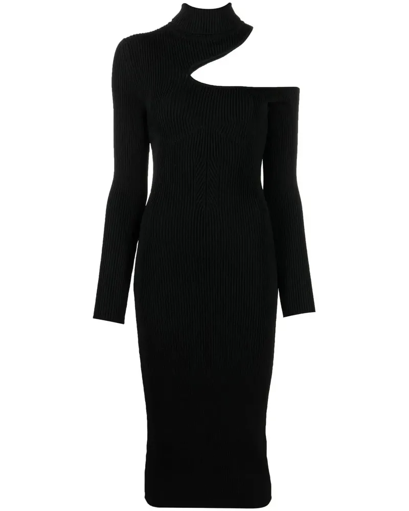 Tom Ford Geripptes Midikleid - Schwarz Schwarz