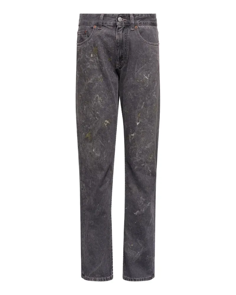 Maison Margiela Straight-Leg-Jeans mit Farbklecksen - Grau Grau