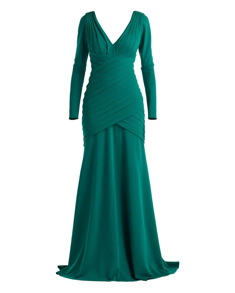 Tadashi Shoji Maxikleid mit Falten - Grün Grün