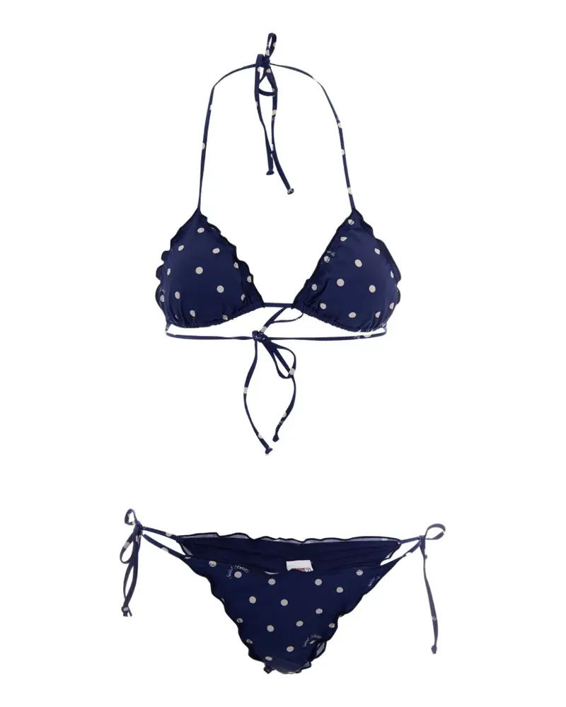 MC2 Saint Barth polka-dot ruffled bikini - Blau Blau