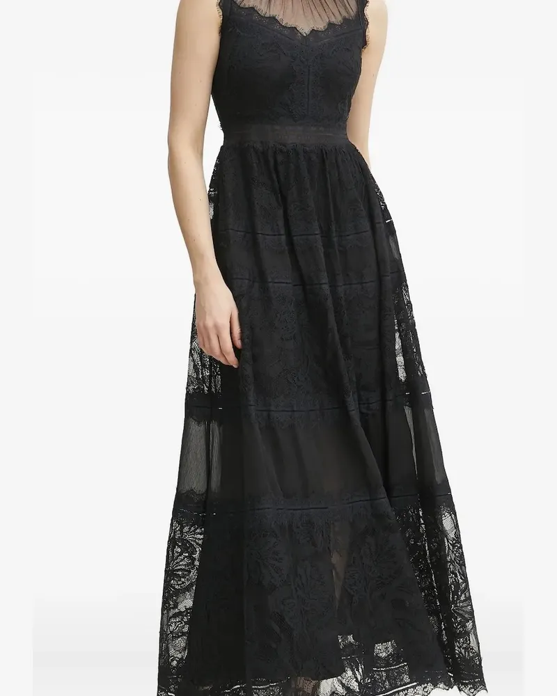 Ermanno Scervino Maxikleid mit Stehkragen - Schwarz Schwarz