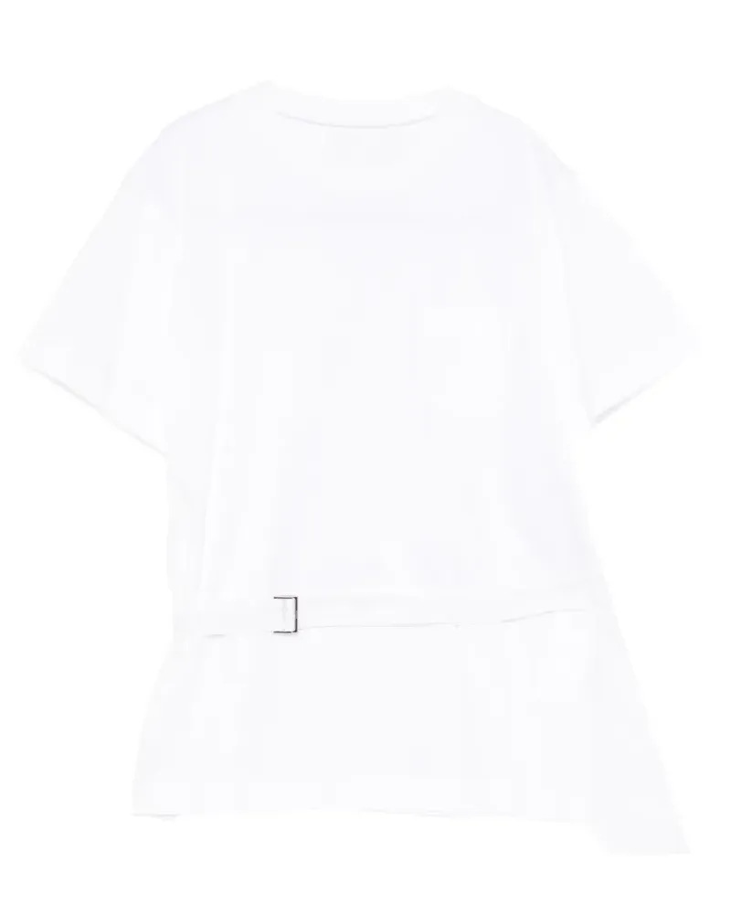 Sacai Popeline-T-Shirt - Weiß Weiß