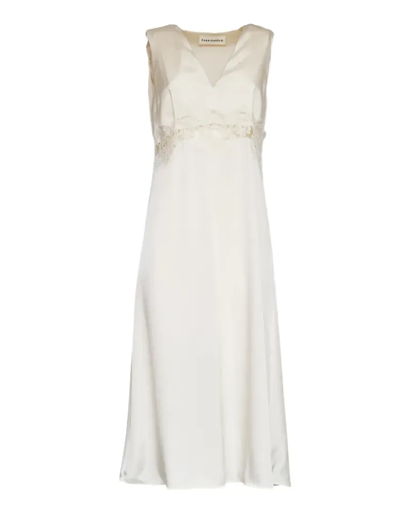 P.A.R.O.S.H. P.A.R.O H. lace V-neck paky dress - Weiß Weiß