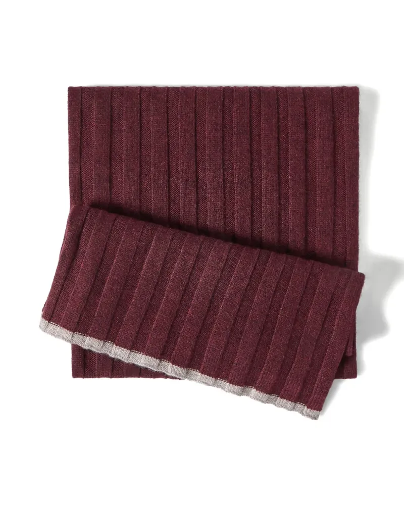 Brunello Cucinelli Schal mit Kontrastborten - Rot Rot