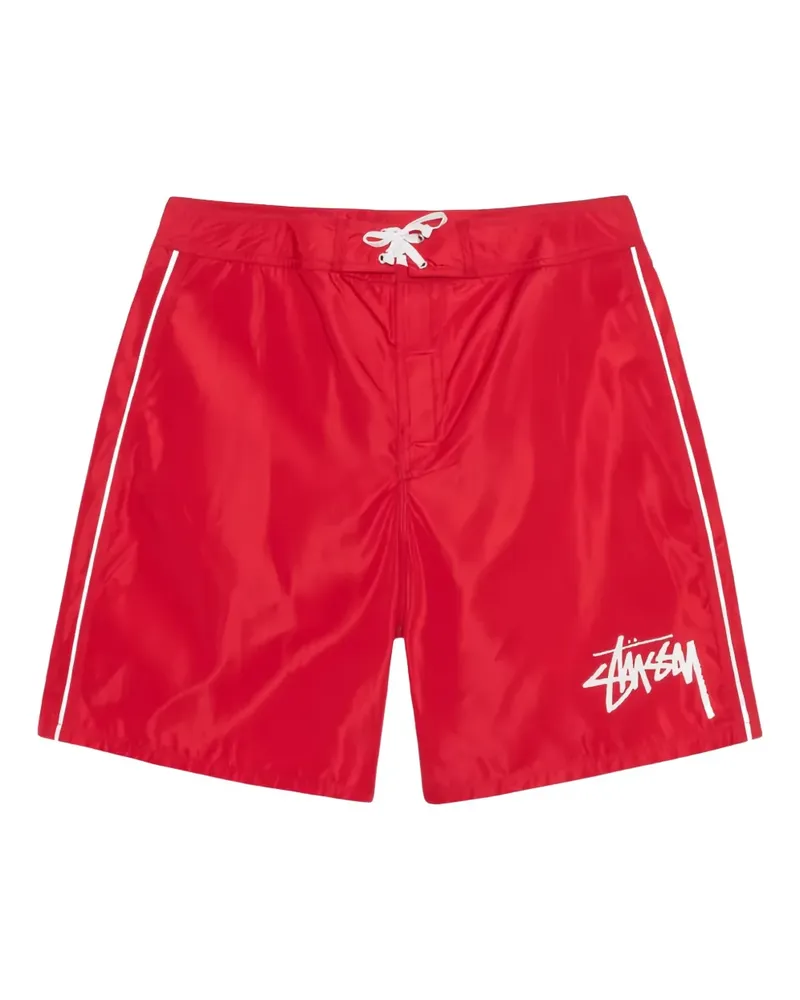 Stüssy Badeshorts mit Streifen - Rot Rot