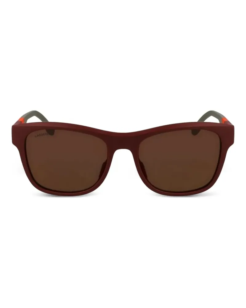 Lacoste Sonnenbrille mit eckigem Gestell - Rot Rot