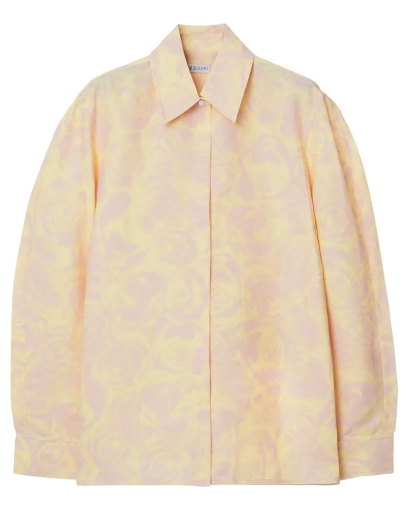 Burberry Hemd aus Taft mit Blumen-Print - Rosa Rosa