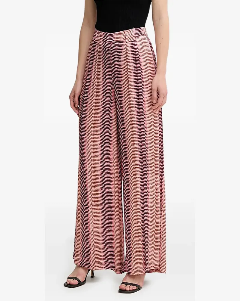 Hoss Intropia Bundfaltenhose mit durchgehendem Muster - Rosa Rosa