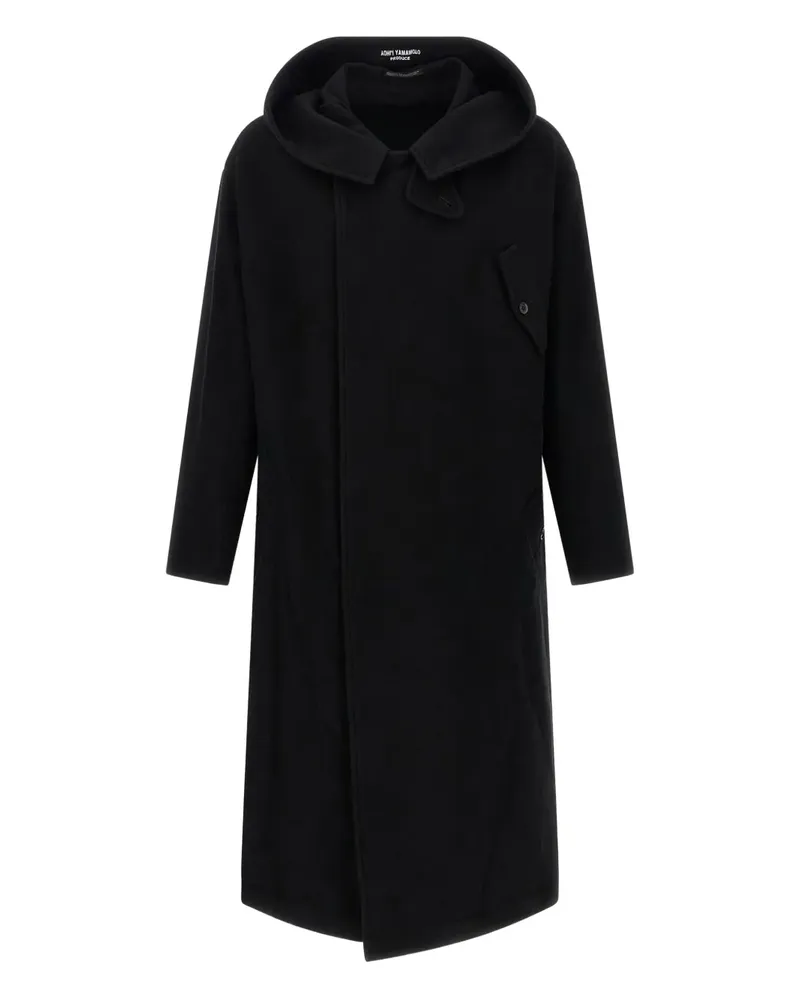 Yohji Yamamoto hooded snap coat - Schwarz Schwarz