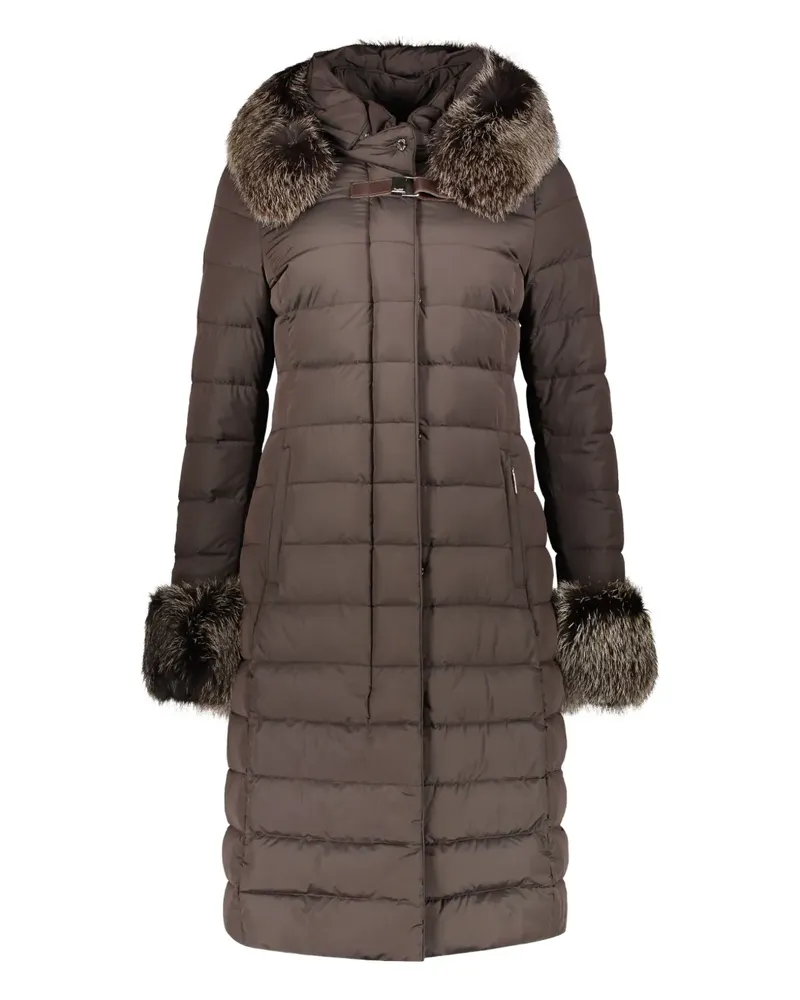 MOORER Kapuzenmantel mit Reißverschluss - Braun Braun