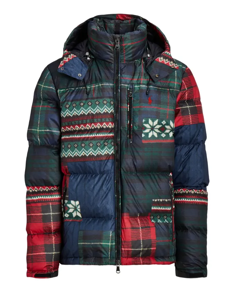 Ralph Lauren The Gorham Patchwork-Print down jacket - Blau Blau