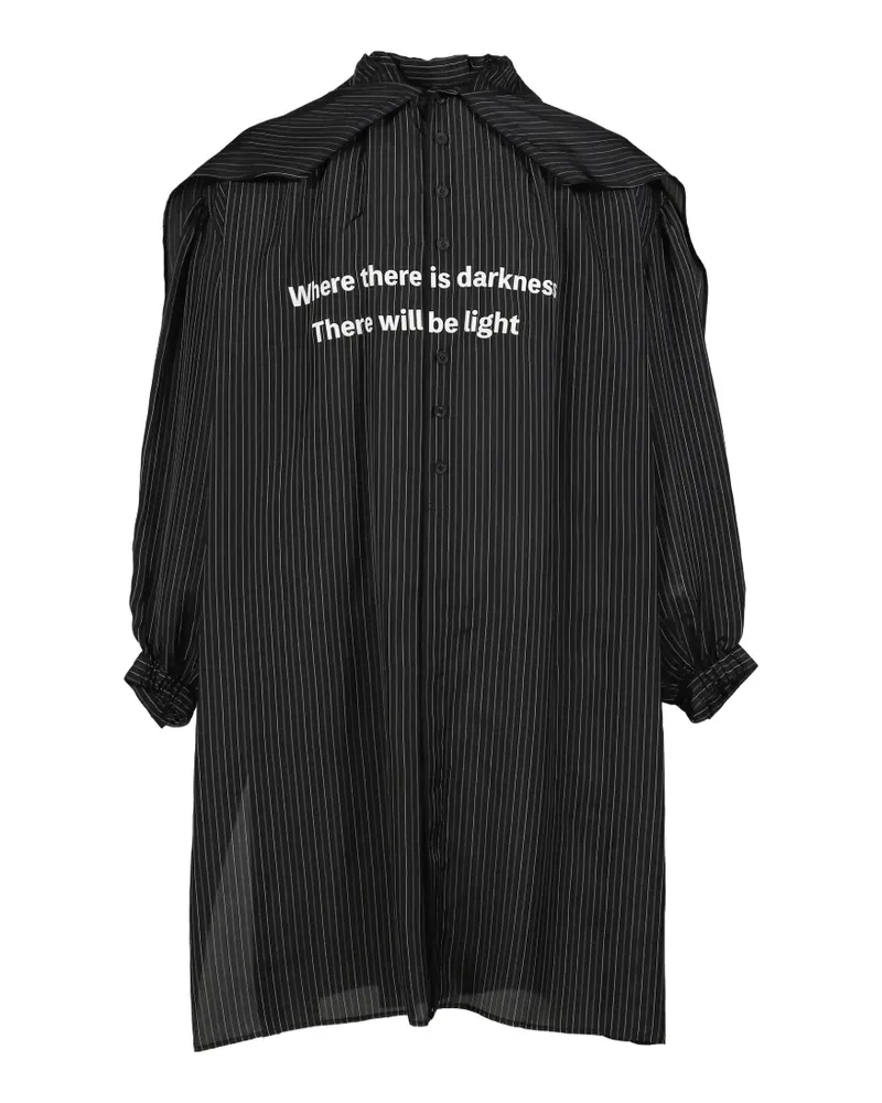 Yohji Yamamoto Gestreiftes Hemd - Schwarz Schwarz