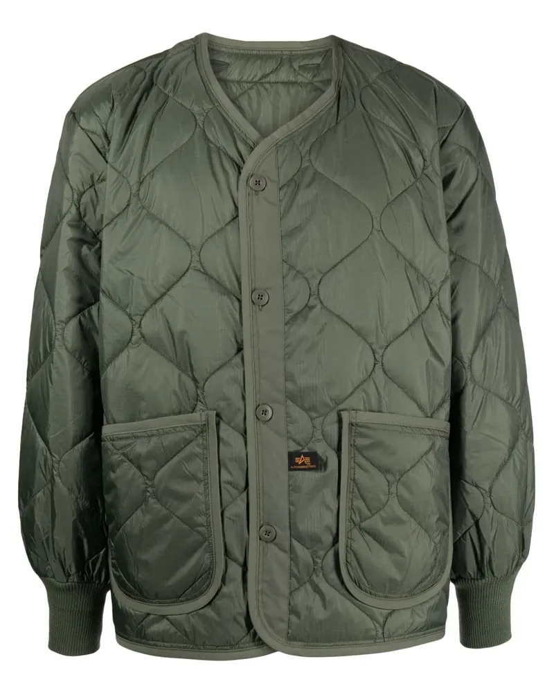 Alpha Industries Gesteppte Jacke mit Logo-Patch - Grün Grün