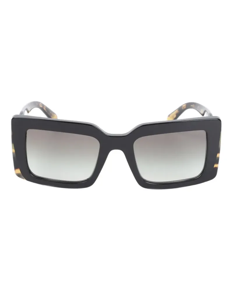 Prada Sonnenbrille mit eckigem Gestell - Schwarz Schwarz