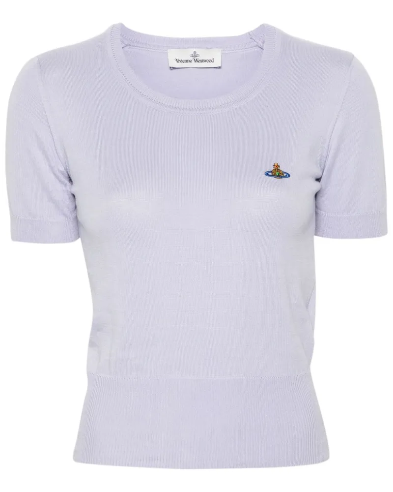 Vivienne Westwood T-Shirt mit Orb-Stickerei Violett