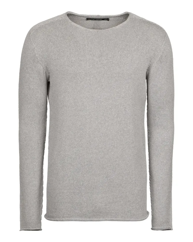 Hannes Roether rolled-edge fine-knit sweater - Grau Grau