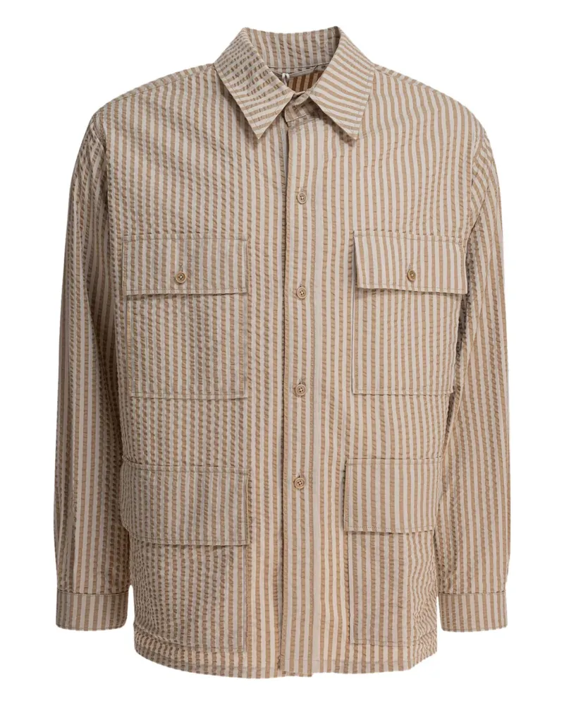Kaptain Sunshine Gestreifte Safari Hemdjacke - Nude Nude