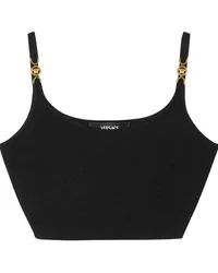 Versace Medusa Gestricktes Cropped-Top Schwarz