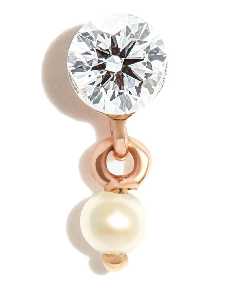 Maria Tash 18kt Rotgoldohrstecker mit einem Diamanten - Rosa Rosa