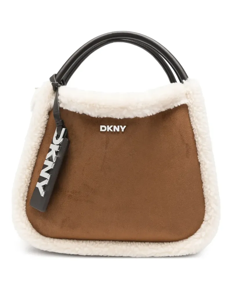DKNY Tote Bag mit Shearling-Besatz - Braun Braun