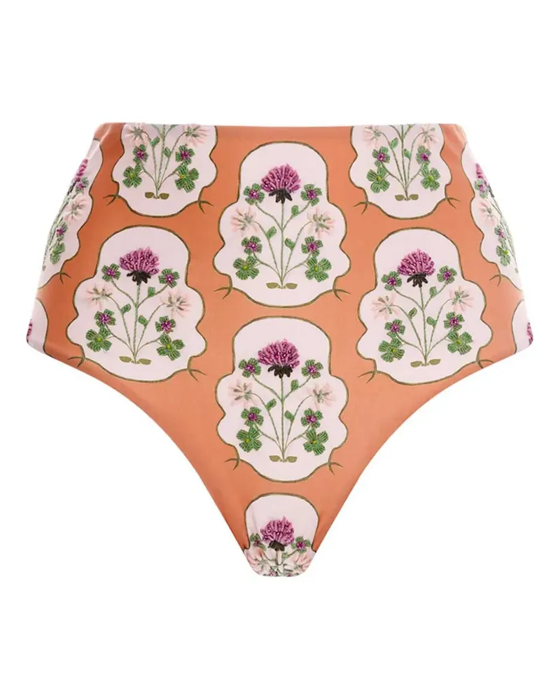 AGUA BENDITA Magenta Trébol Bikinihöschen mit Logo-Stickerei - Rot Rot