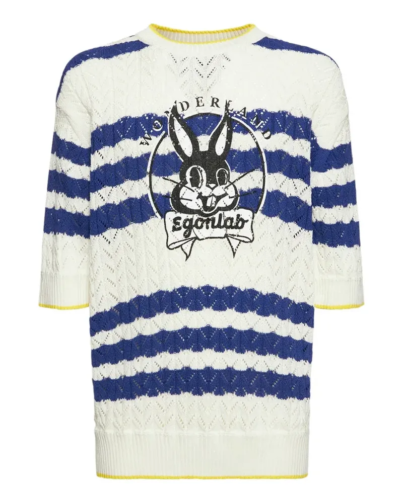 Egonlab bunny striped T-shirt - Weiß Weiß