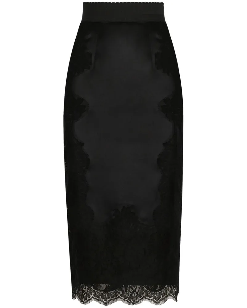 Dolce & Gabbana Midirock aus Satin - Schwarz Schwarz