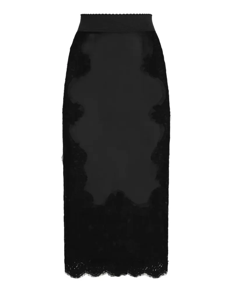 Dolce & Gabbana Midirock aus Satin - Schwarz Schwarz