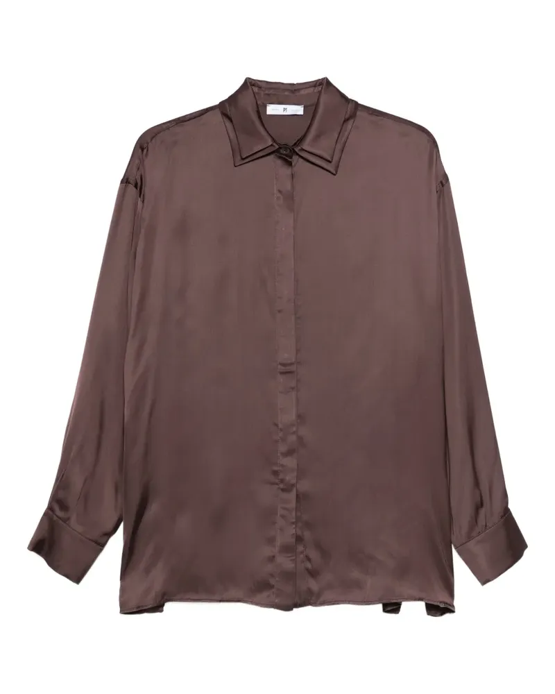 PT TORINO Hemd aus Satin - Braun Braun