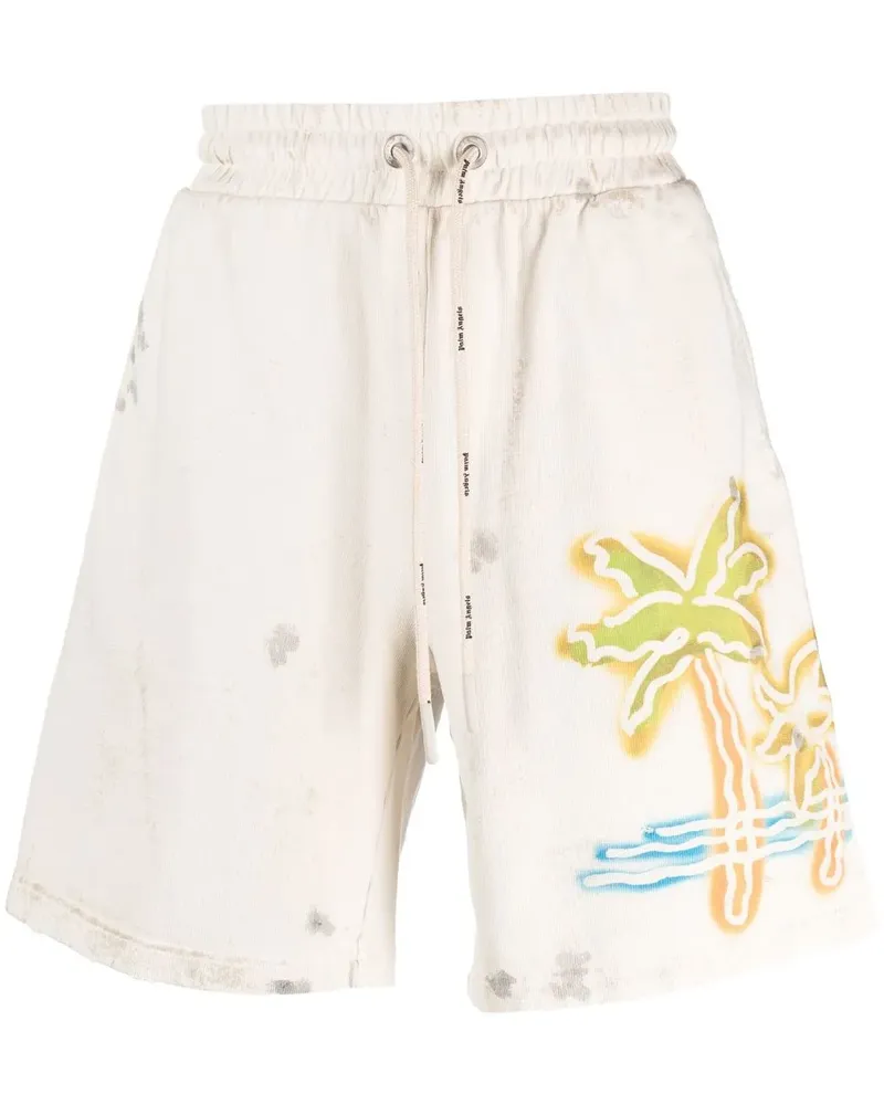 Palm Angels Joggingshorts mit Palmen-Print - Nude Nude