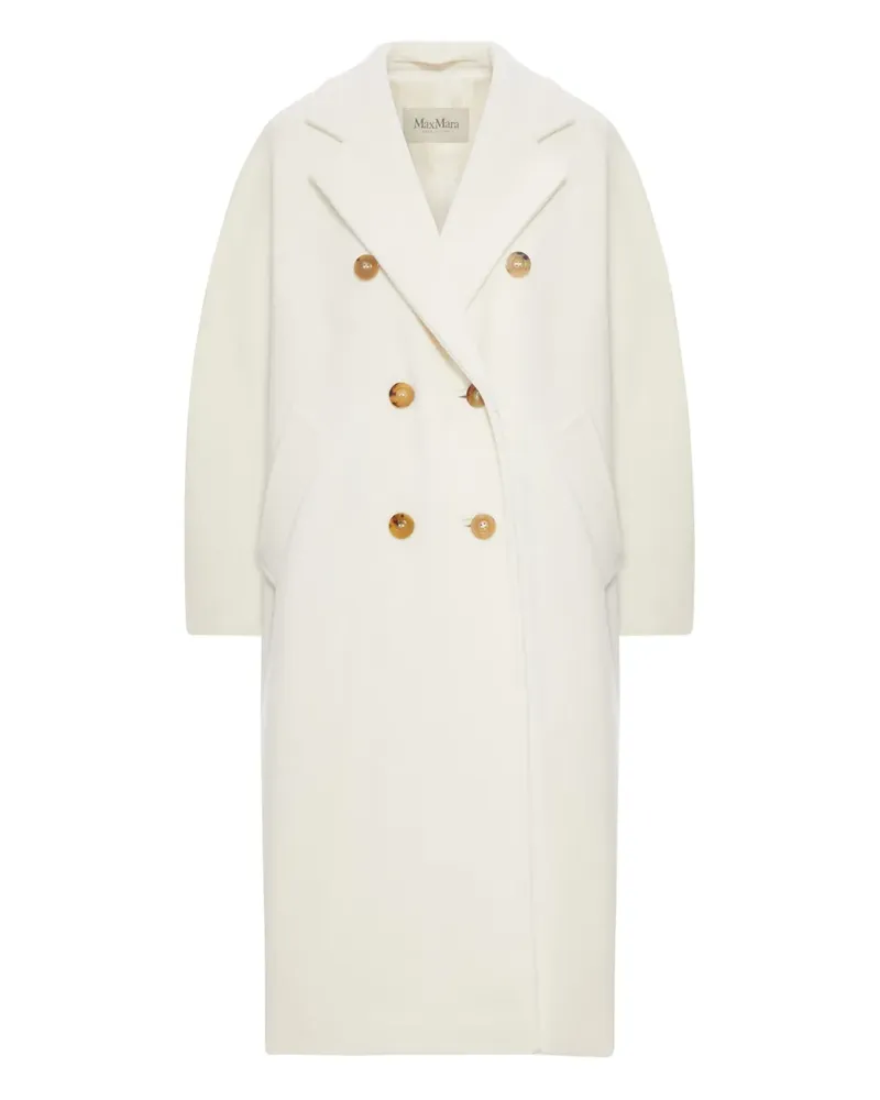 Max Mara Doppelreihiger Mantel - Weiß Weiß