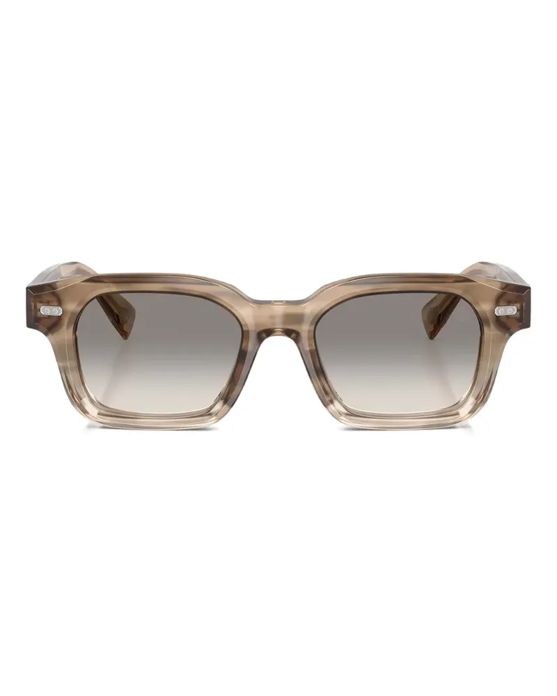 Brunello Cucinelli Sonnenbrille mit eckigem Gestell - Braun Braun