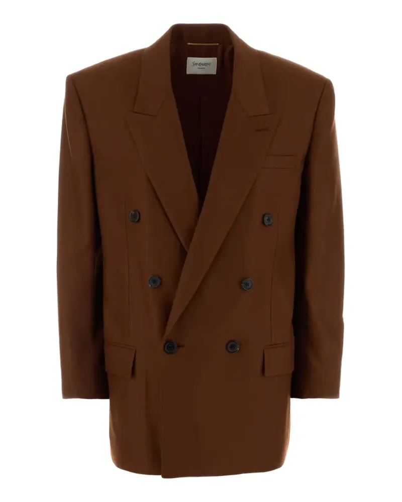 Saint Laurent double-breasted peak-lapels jacket - Braun Braun
