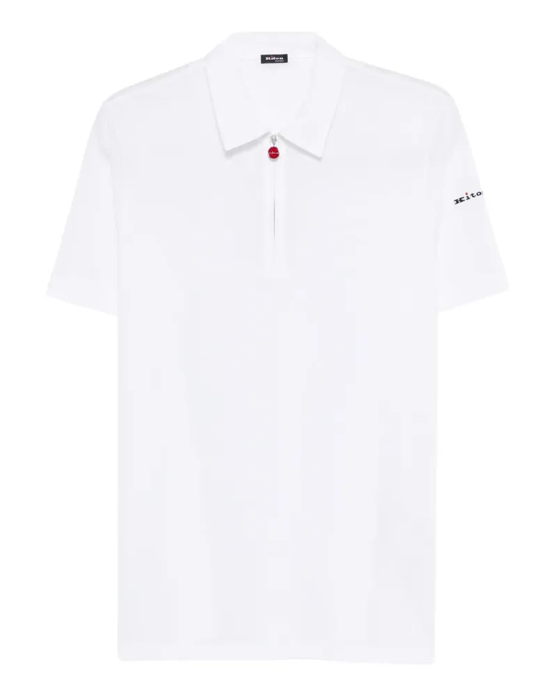 Kiton zip cotton polo shirt - Weiß Weiß