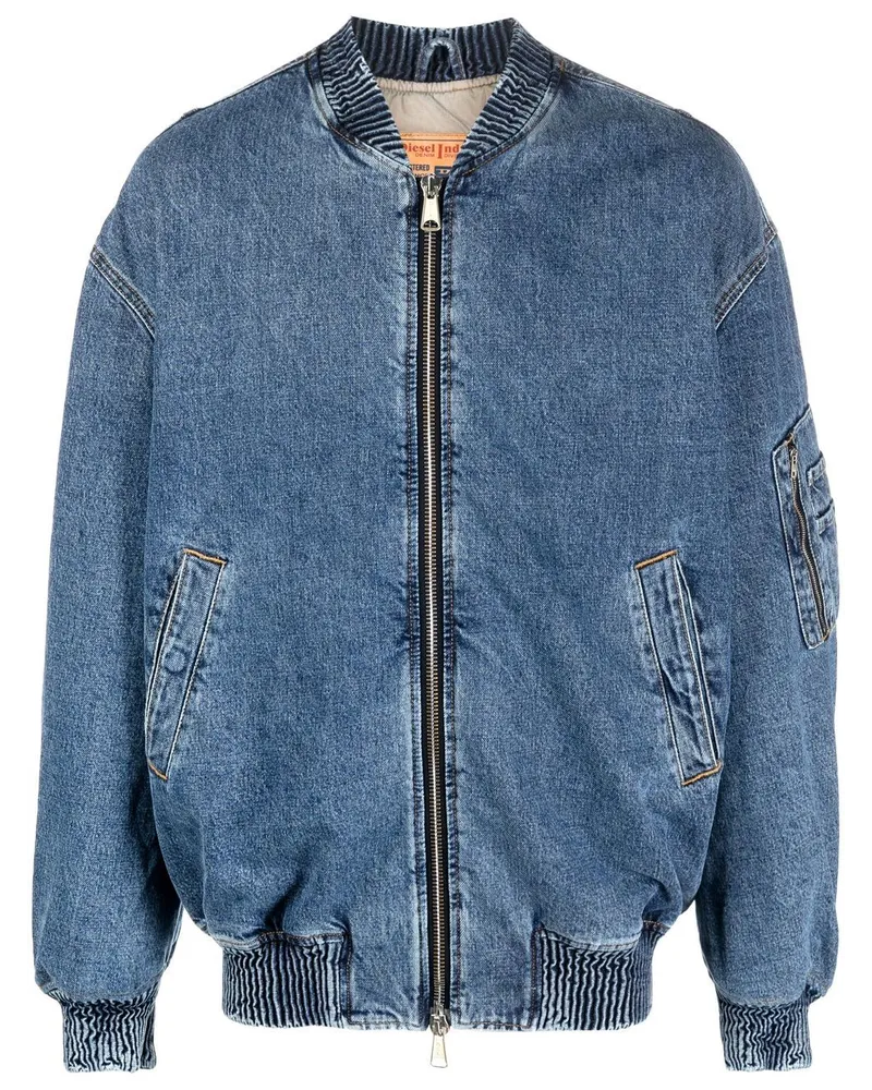 Diesel D-Weltik Bomberjacke im Jeans-Look - Blau Blau