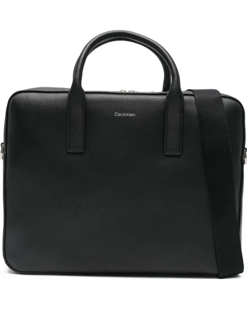 Calvin Klein zipped laptop bag - Schwarz Schwarz