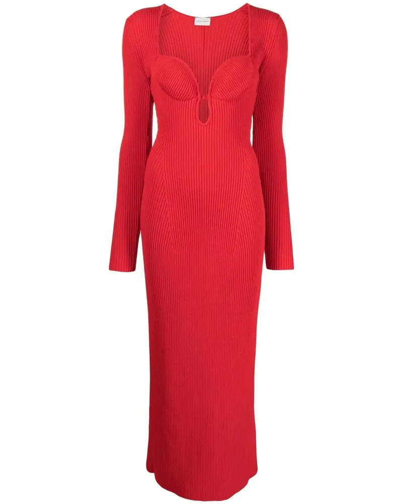 Magda Butrym Maxikleid aus geripptem Strick - Rot Rot