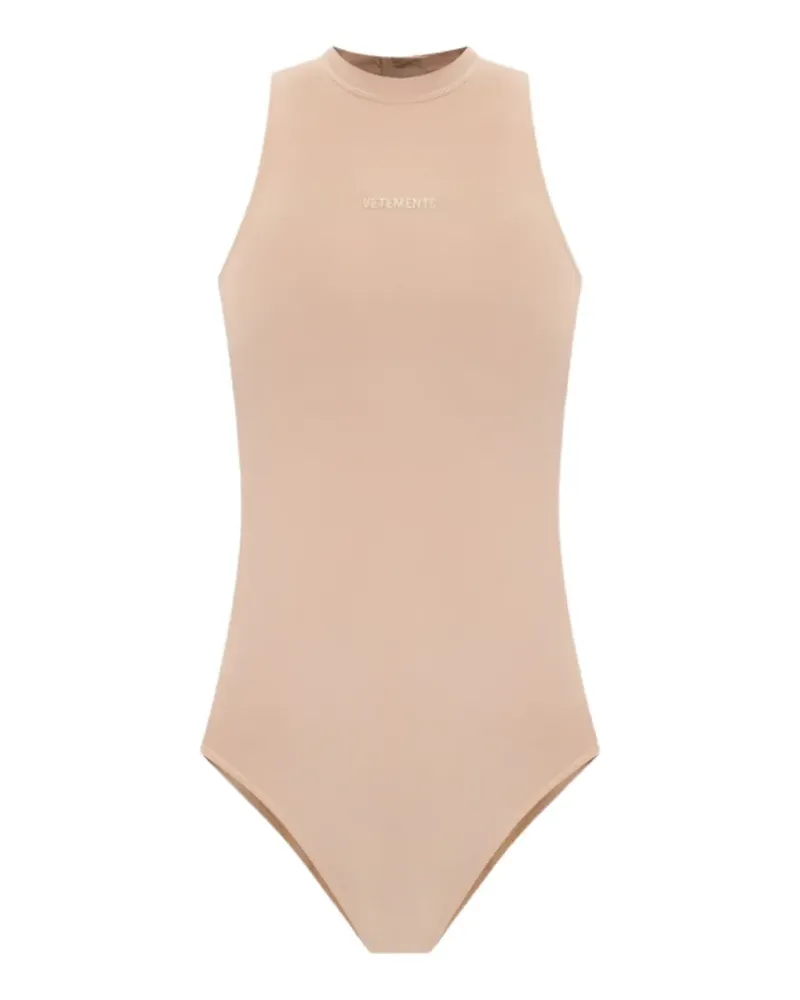 VETEMENTS logo-detail bodysuit - Nude Nude