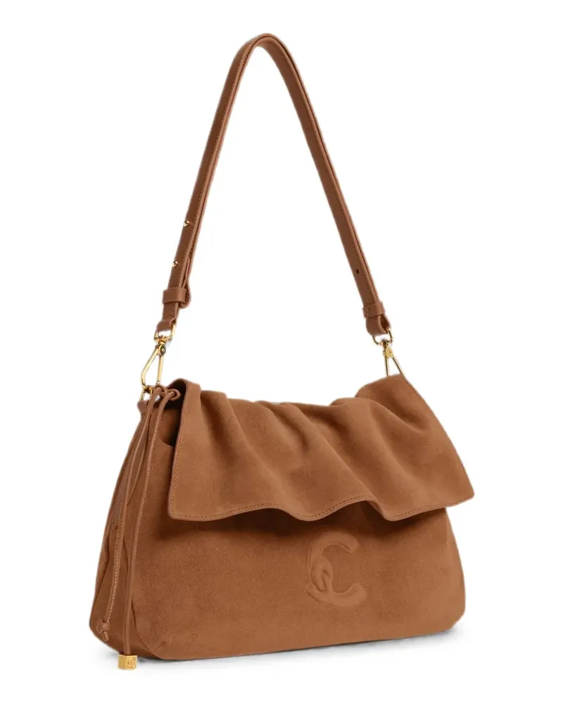 Coccinelle Lidia ruffled suede shoulder bag - Braun Braun
