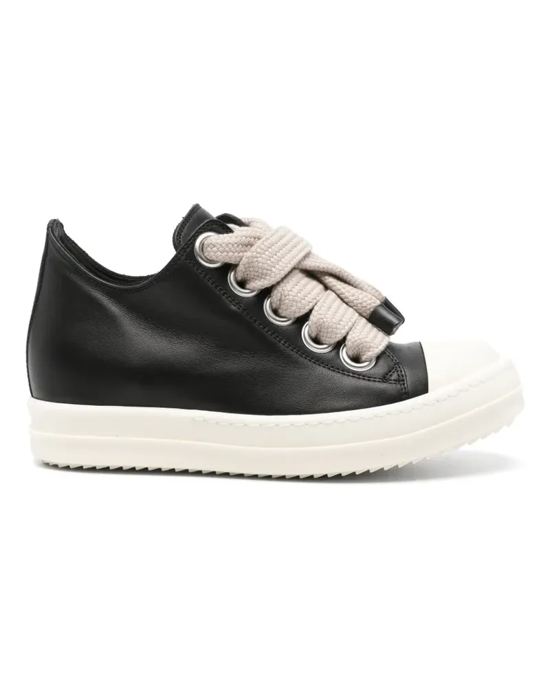 Rick Owens oversized-lace leather sneakers - Schwarz Schwarz