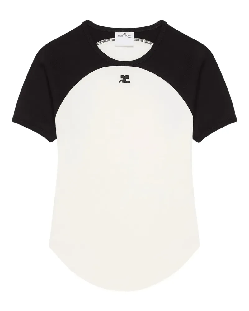 Courrèges logo-detail T-shirt - Weiß Weiß
